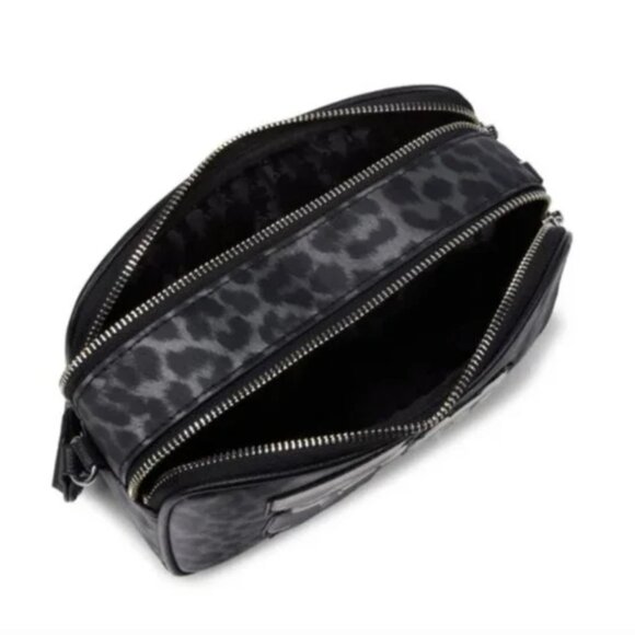 Karl Lagerfeld Maybelle Crossbody Black Ikons Leopard Airpods Coin Case - Picture 9 of 13